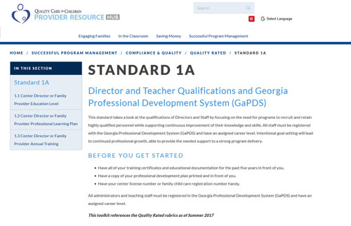 Georgia's Quality Rated System